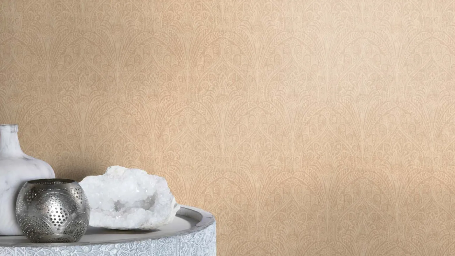 Rasch Vliestapete Ornamente Paisley Beige Metallic 746327