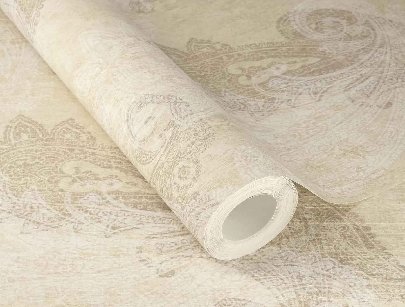 Rasch Vliestapete Paisley Beige Grau Metallic 746433