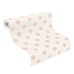 Rasch Vliestapete Punkte Aquarell Weiß Rosa 252019