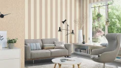 Rasch Vliestapete Streifen Beige Weiß Gold 844016