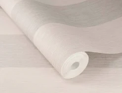 Rasch Vliestapete Streifen Grau Rosa Silber 844023