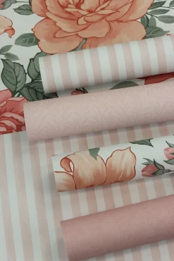 Rasch Vliestapete Streifen Muster Weiß Rosa 252750
