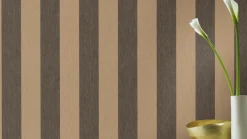 Rasch Vliestapete Streifen Schwarz Beige Gold 844030
