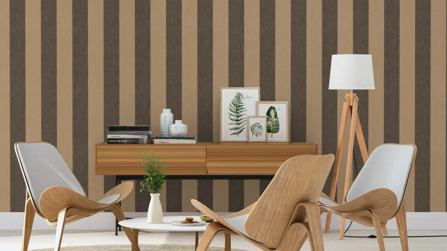 Rasch Vliestapete Streifen Schwarz Beige Gold 844030