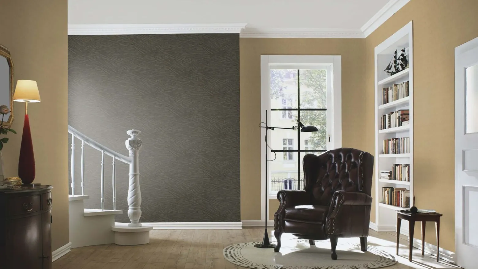 Rasch Vliestapete Striche Anthrazit Metallic 608366