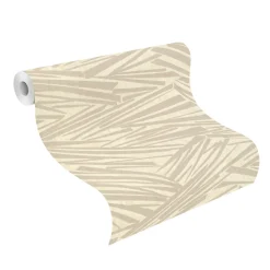 Rasch Vliestapete Striche 3D-Optik Beige Metallic 608335
