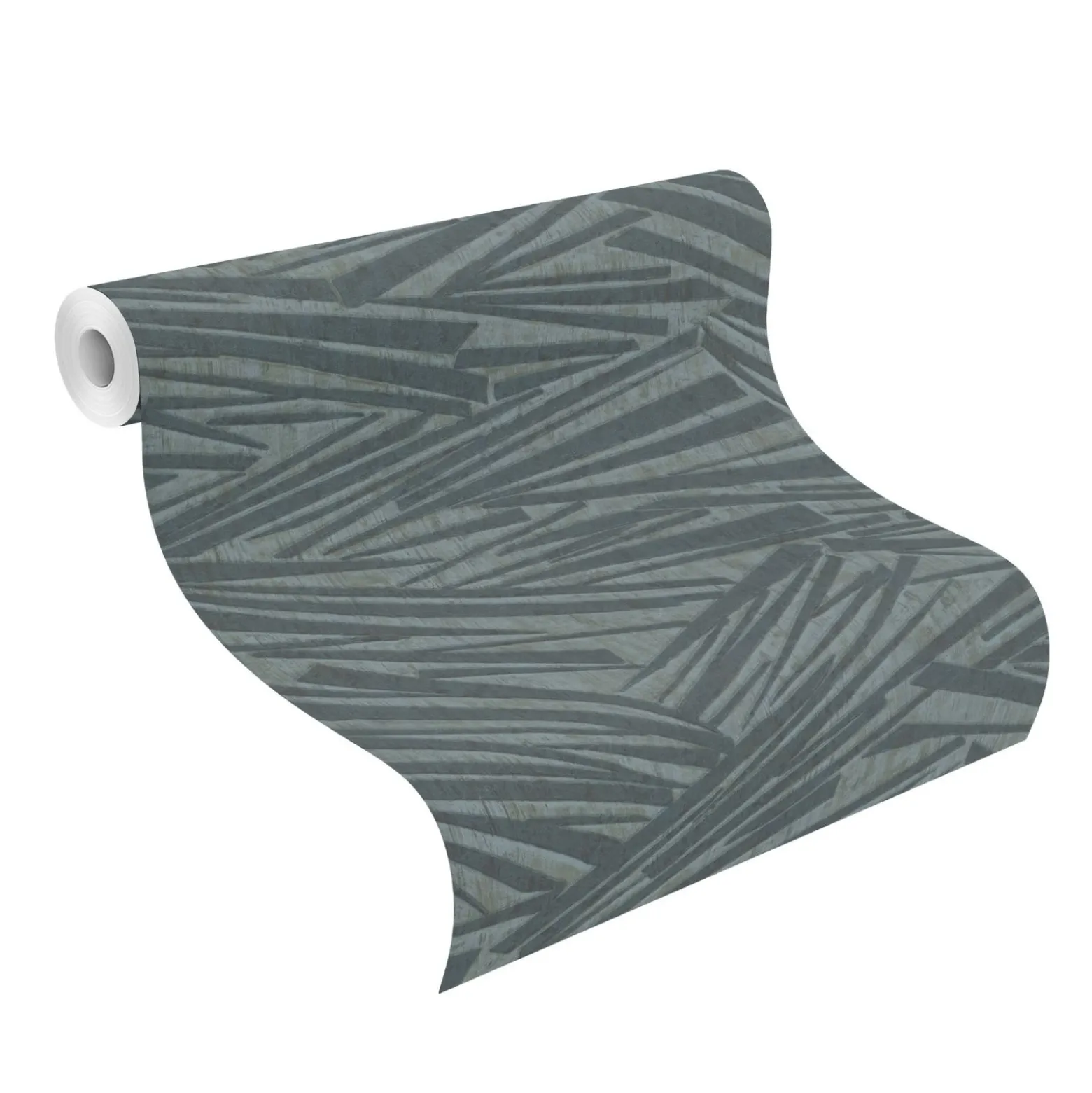 Rasch Vliestapete Striche 3D-Optik Blau Metallic 608359