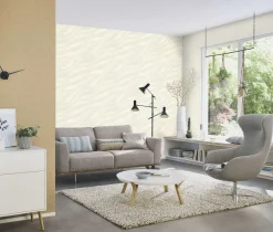 Rasch Vliestapete Struktur Linien Creme Metallic 608632
