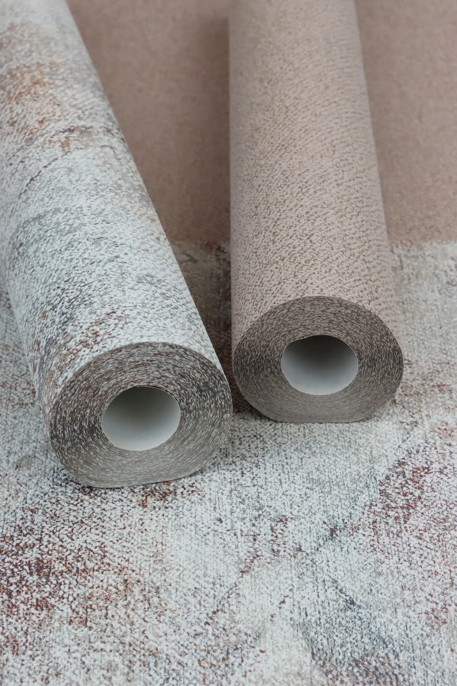 Rasch Vliestapete Textil Look Rosa Beige Silber 507096