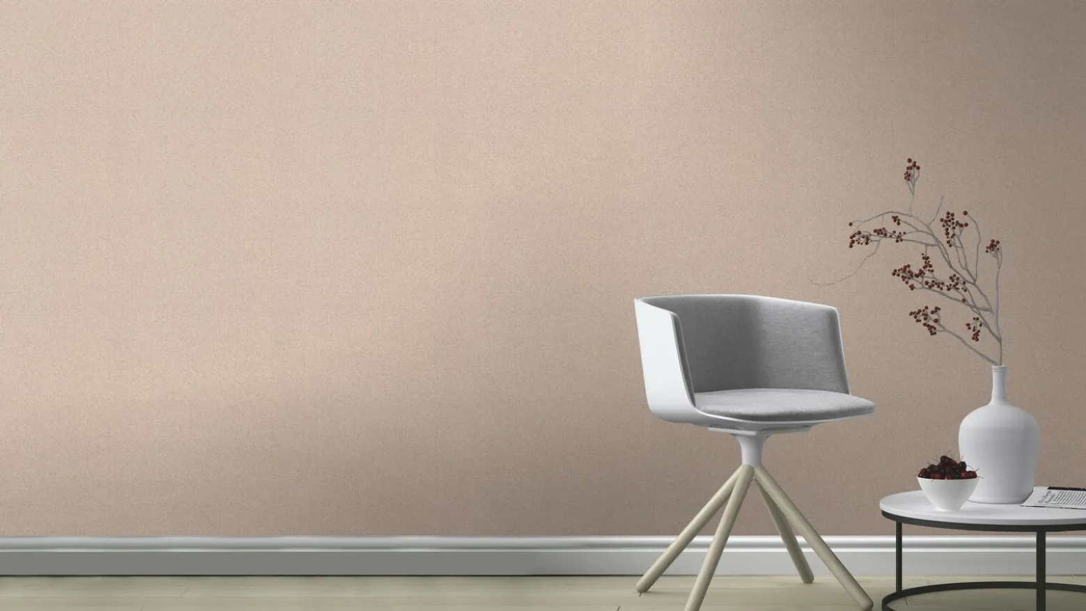 Rasch Vliestapete Textil Look Rosa Beige Silber 507096
