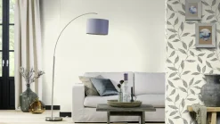 Rasch Vliestapete Textil Look Weiß Silber 651102