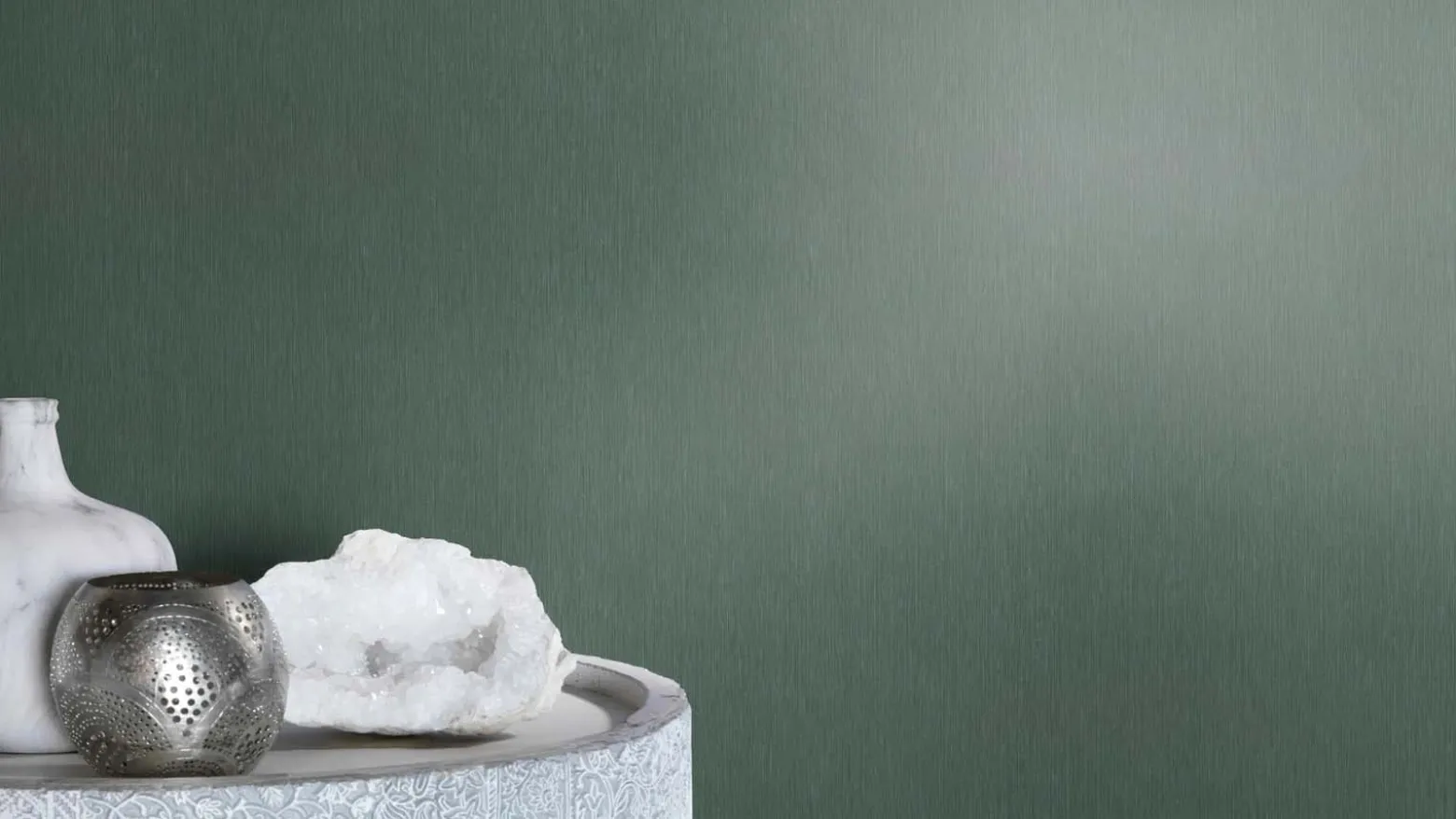 Rasch Vliestapete Textil Optik Grün Silber 844429