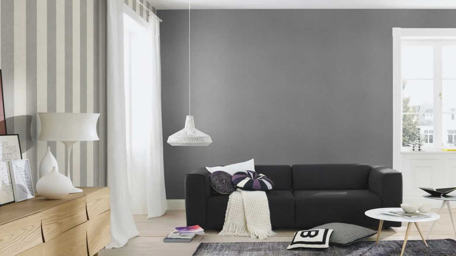 Rasch Vliestapete Textil Optik Dunkelgrau Silber 844382