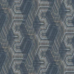 Rasch Vliestapete Textiloptik Ethno Blau Grau 751949