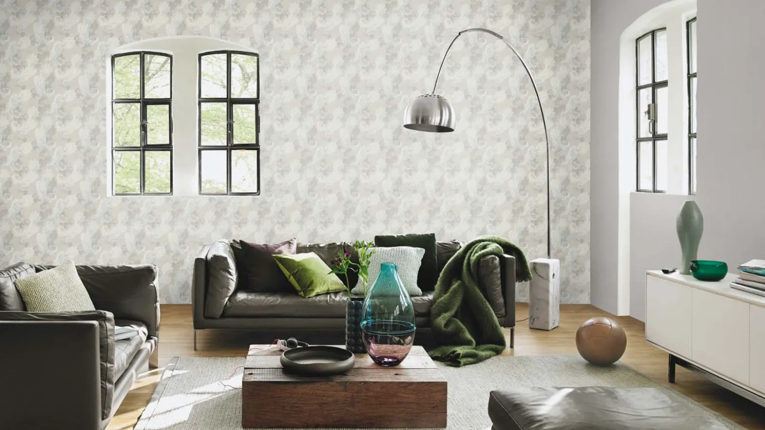 Rasch Vliestapete Textil Optik Uni Grau 746068