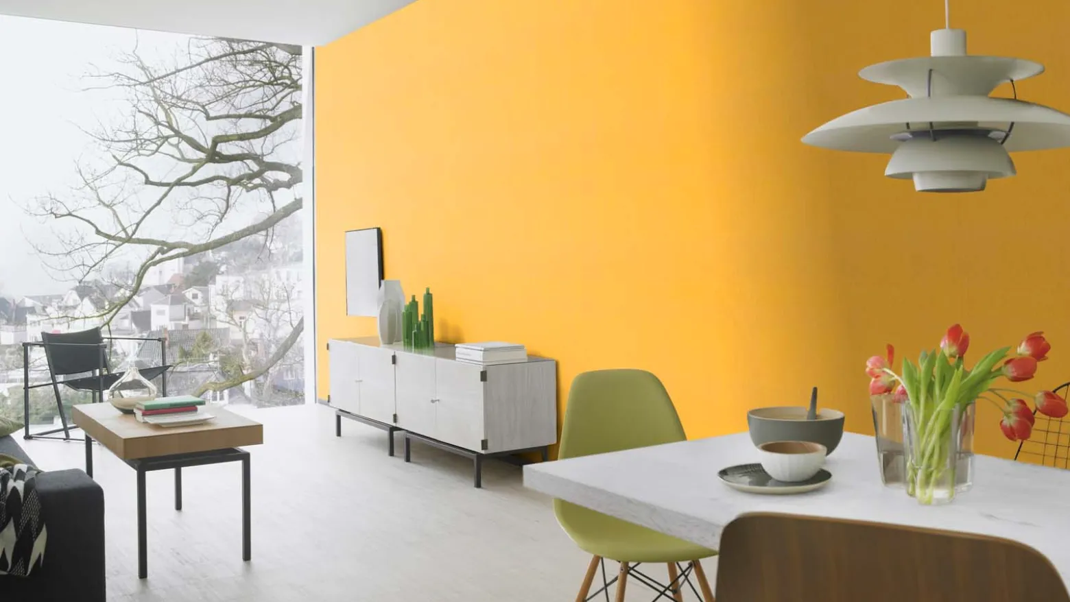 Rasch Vliestapete Textil Optik Uni Gelb 746082