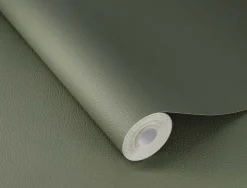 Rasch Vliestapete Uni Leder Optik Grün 752687
