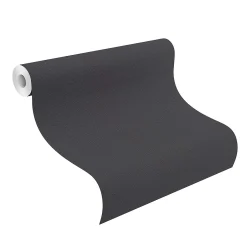Rasch Vliestapete Uni Leder Optik Schwarz 752656