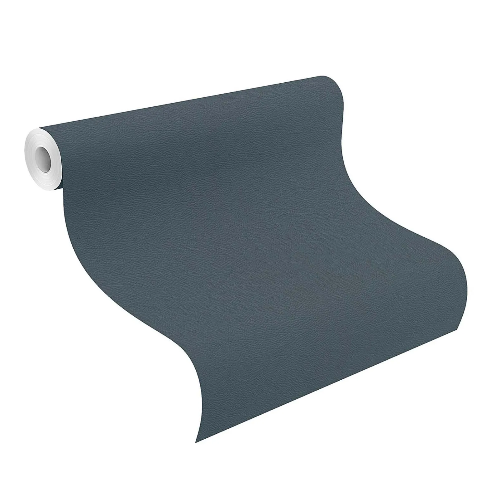Rasch Vliestapete Uni Leder Optik Blau 752670