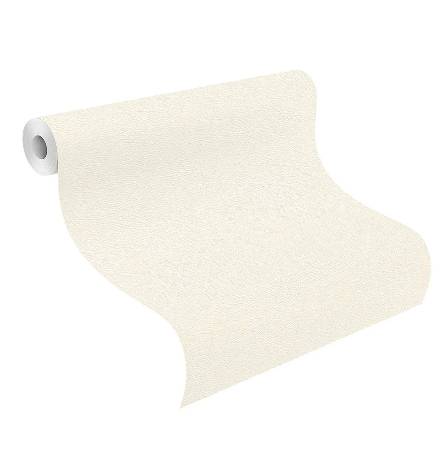 Rasch Vliestapete Uni Leder Optik Cremeweiß 752632