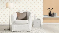 Rasch Vliestapete Uni Stoff Optik Beige Braun 252866