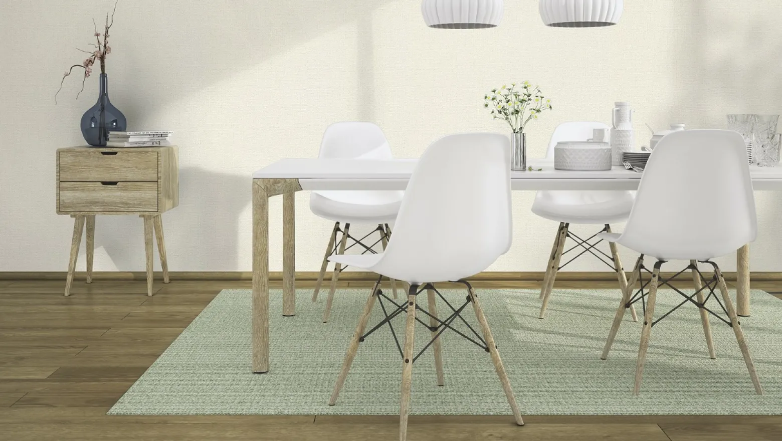 Rasch Vliestapete Uni Textil weiß 639636