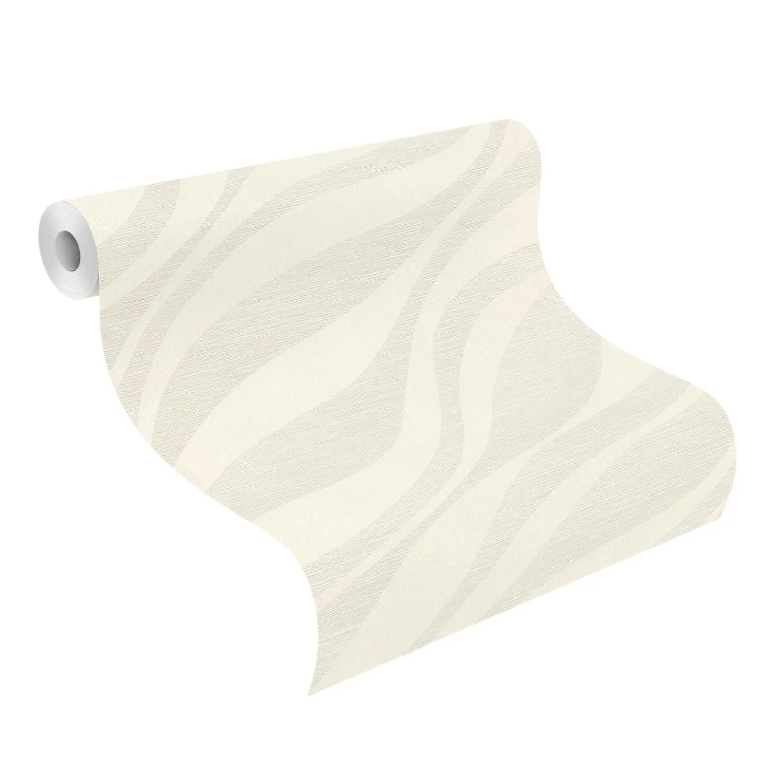 Rasch Vliestapete Wellen Muster Creme Metallic 608014
