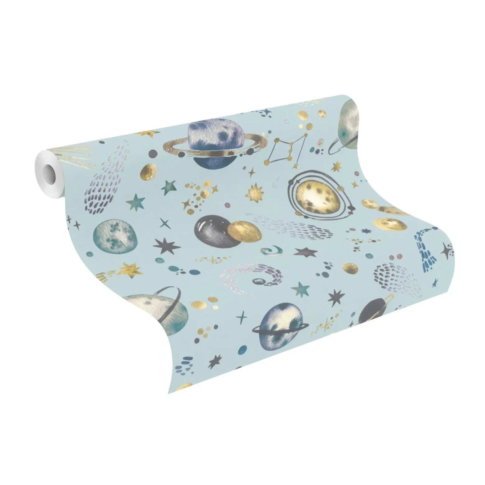 Rasch Vliestapete Weltall Blau Gold Schwarz 300949