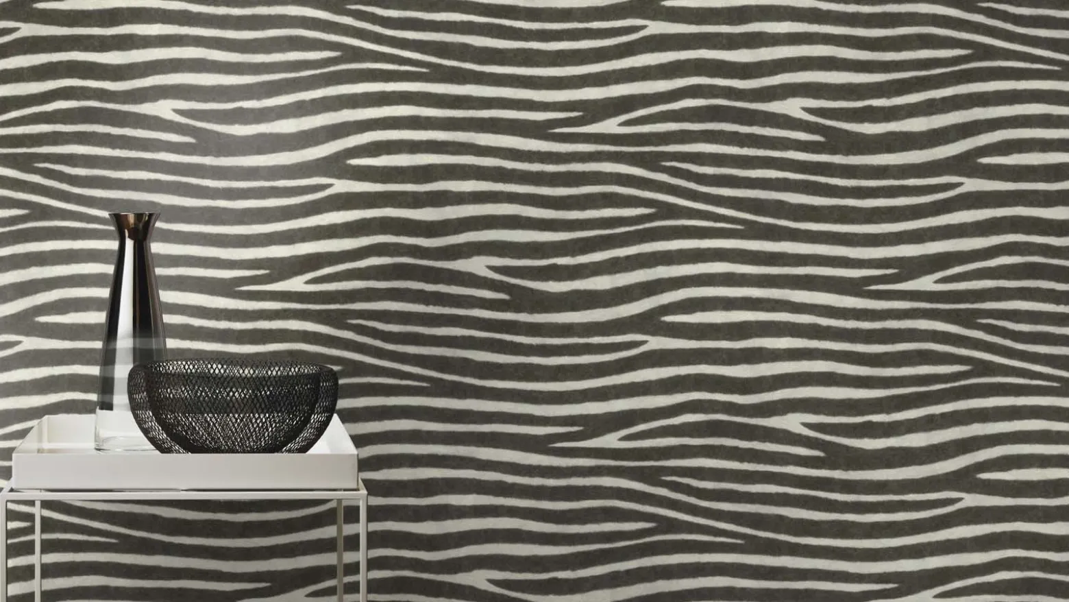Rasch Vliestapete Zebra Streifen Schwarz Weiß 751727