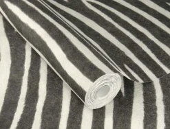 Rasch Vliestapete Zebra Streifen Schwarz Weiß 751727
