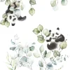 Rasch Wandbild Blätter Pandas Weiß Schwarz Grün 364972