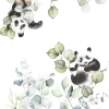 Rasch Wandbild Blätter Pandas Weiß Schwarz Grün 364989