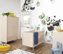 Rasch Wandbild Blätter Pandas Weiß Schwarz Grün 364989