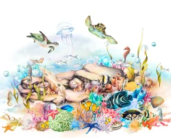 Rasch Wandbild Korallenriff Fische Weiß Blau 365030