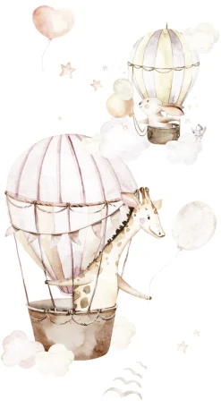 Rasch Wandbild Tiere Ballons Weiß Beige Rosa 364965