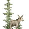 Rasch Wandbild Tiere Wald Tanne Weiß Grün Braun 365009