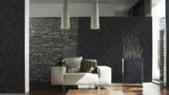 Retro Barock Tapete Black & White 5526-31 schwarz