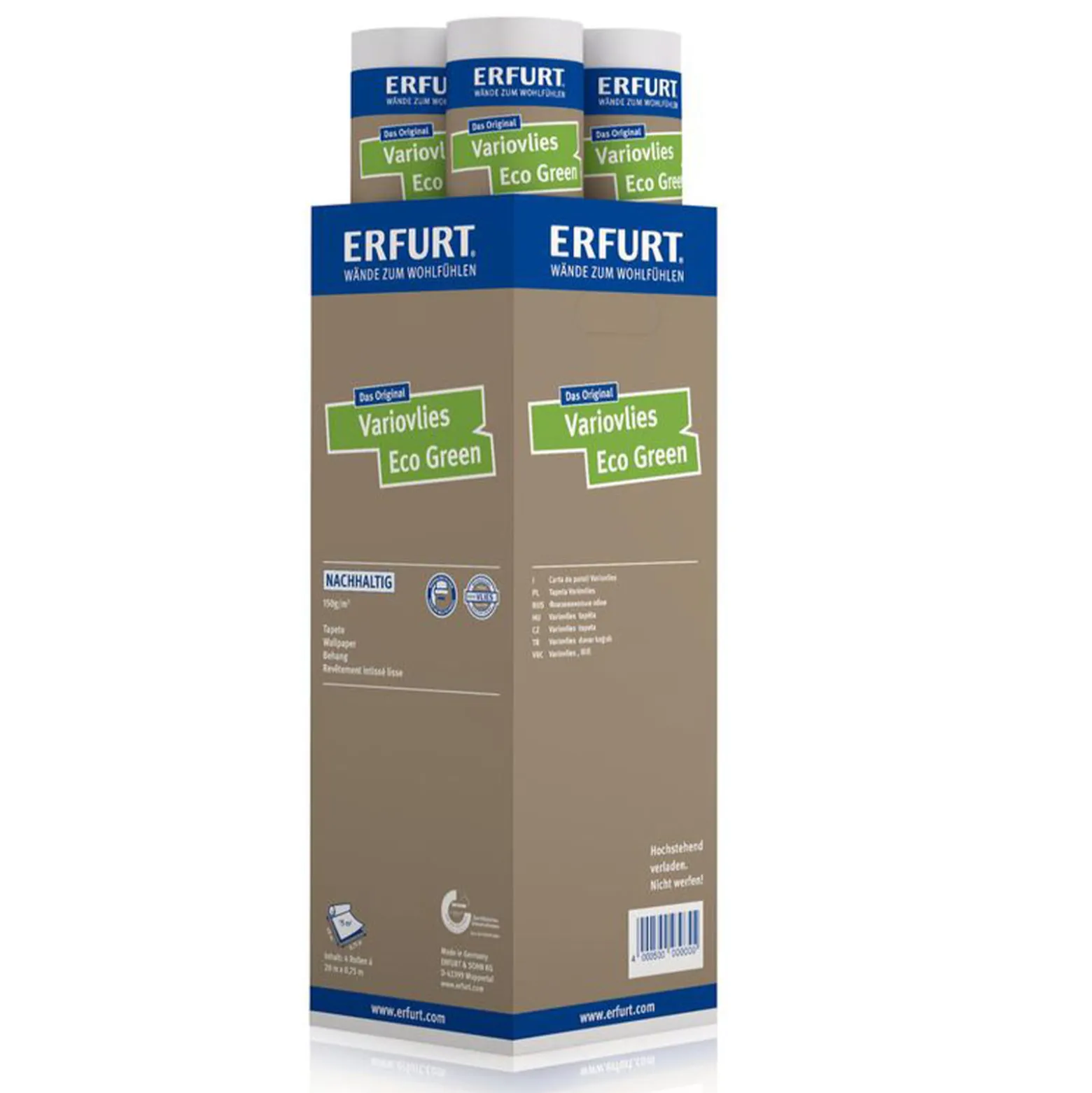 4 Rollen Erfurt Variovlies Glattvlies Eco Green 60 m²