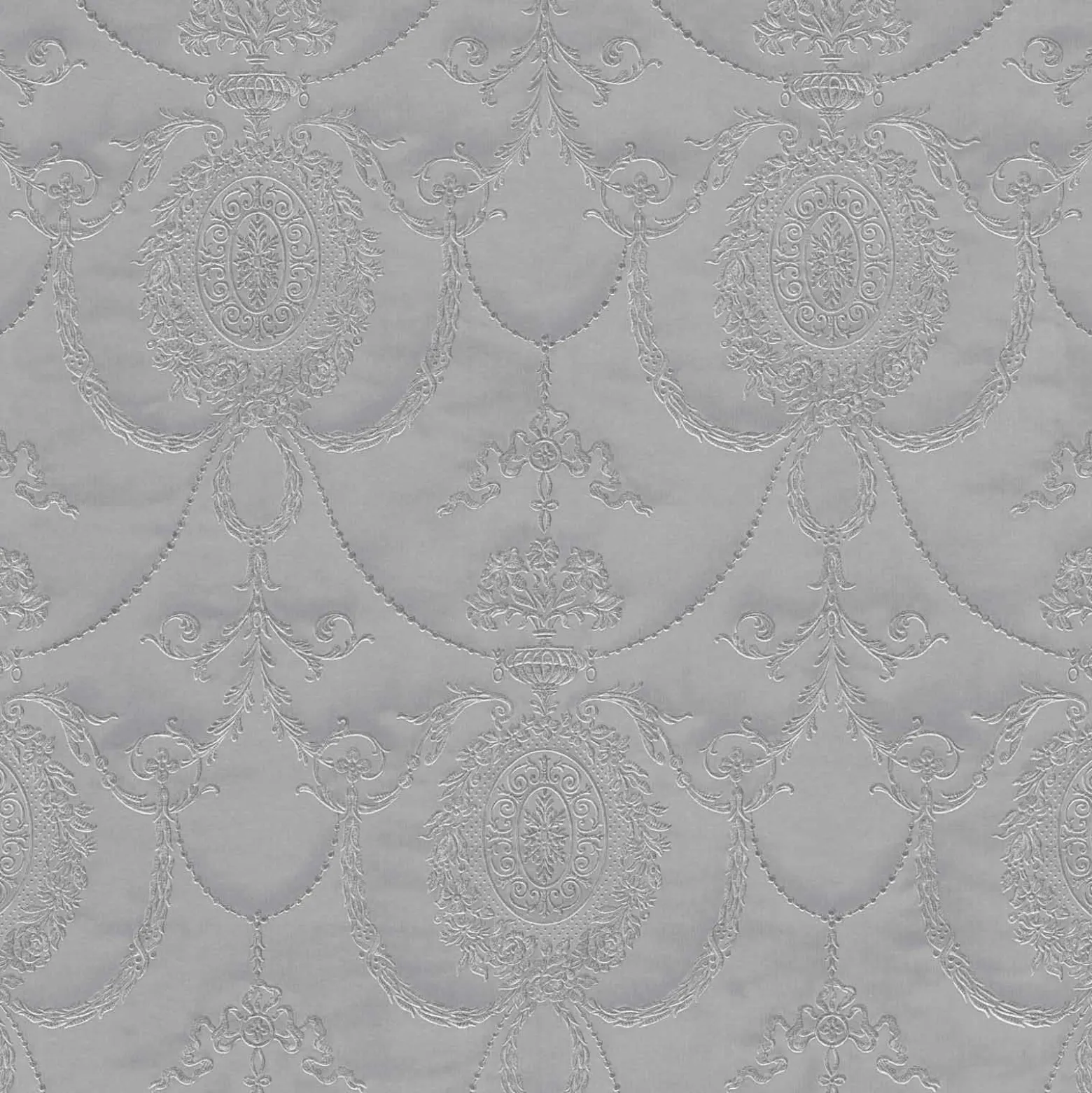 Satintapete Rasch Ornament silber Glanz Trianon 532128