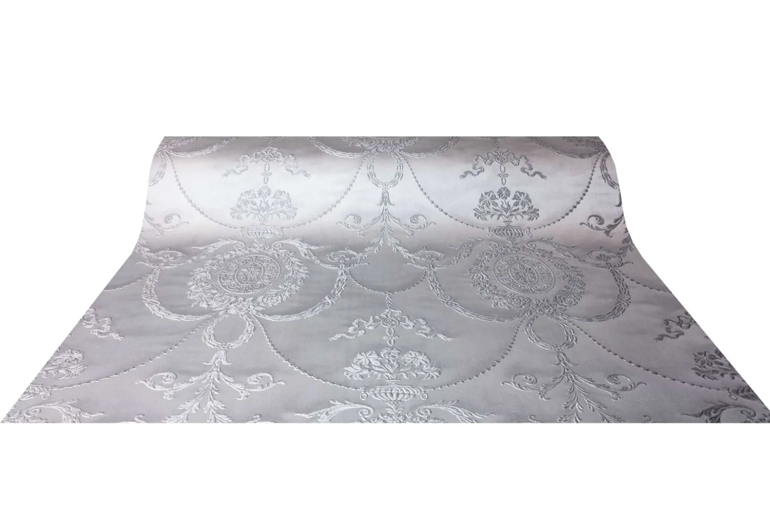 Satintapete Rasch Ornament silber Glanz Trianon 532128