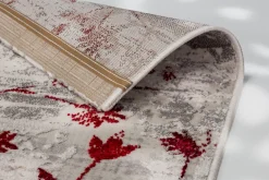 Schlafzimmer Teppich Blumen rot grau Kurzflor Astra Antea