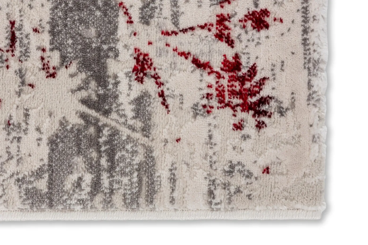 Schlafzimmer Teppich Blumen rot grau Kurzflor Astra Antea