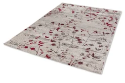 Schlafzimmer Teppich Blumen rot grau Kurzflor Astra Antea