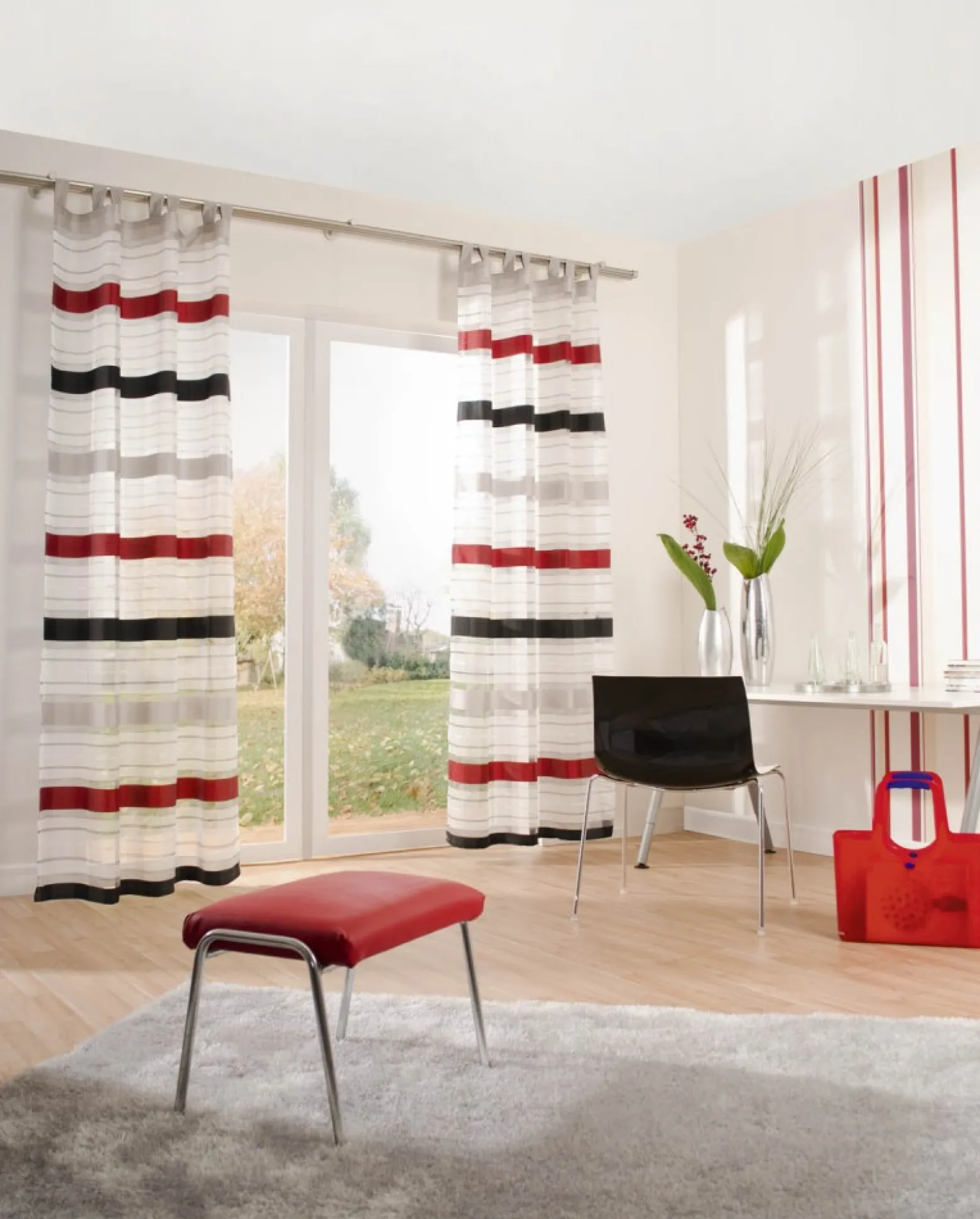 Schlaufenschal Norris 140x245 rot anthrazit