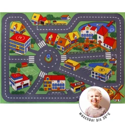 Spielteppich Crooz Straßen Teppich WASCHBAR 95x133cm