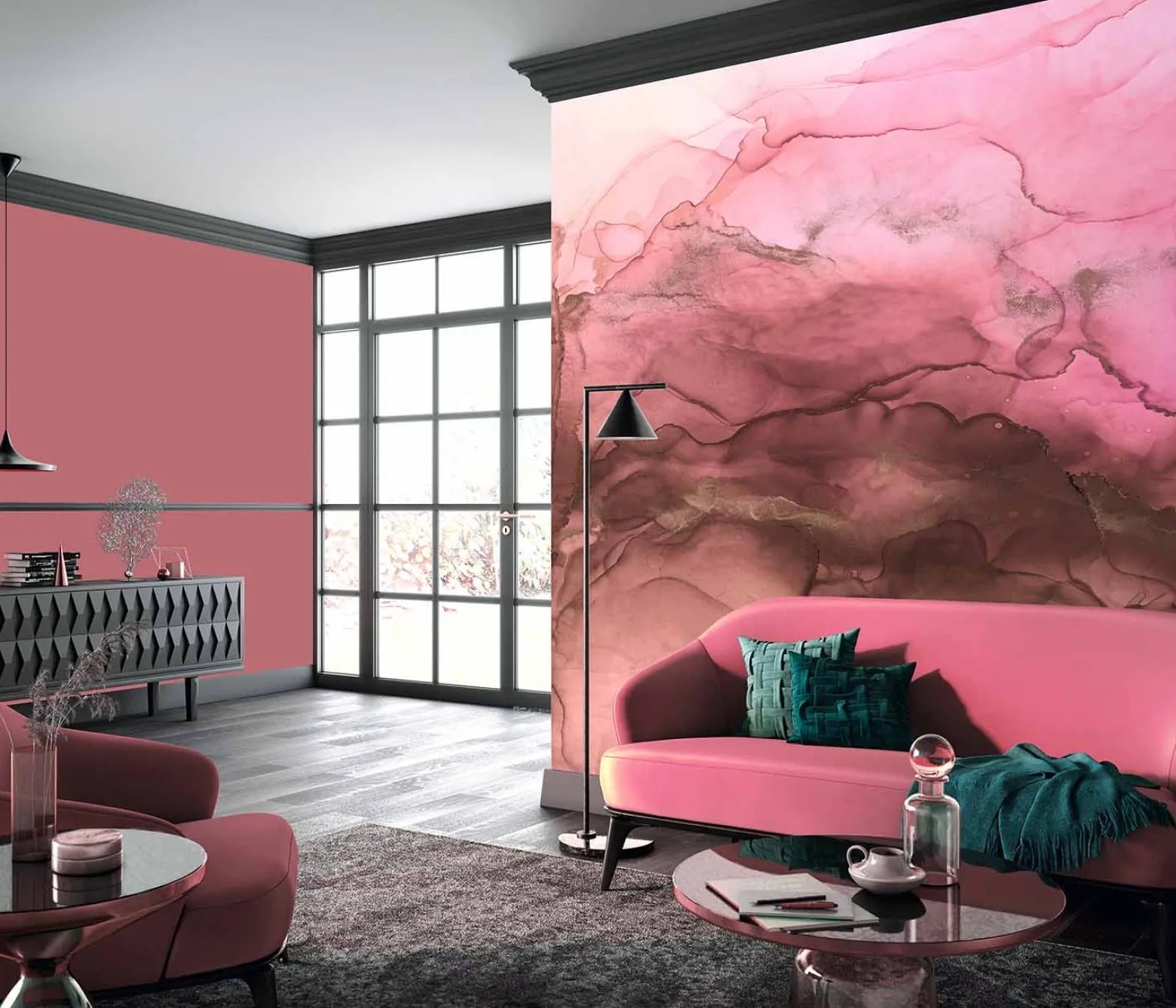 Tapete Abstrakt Aquarell Guido Maria Kretschmer pink
