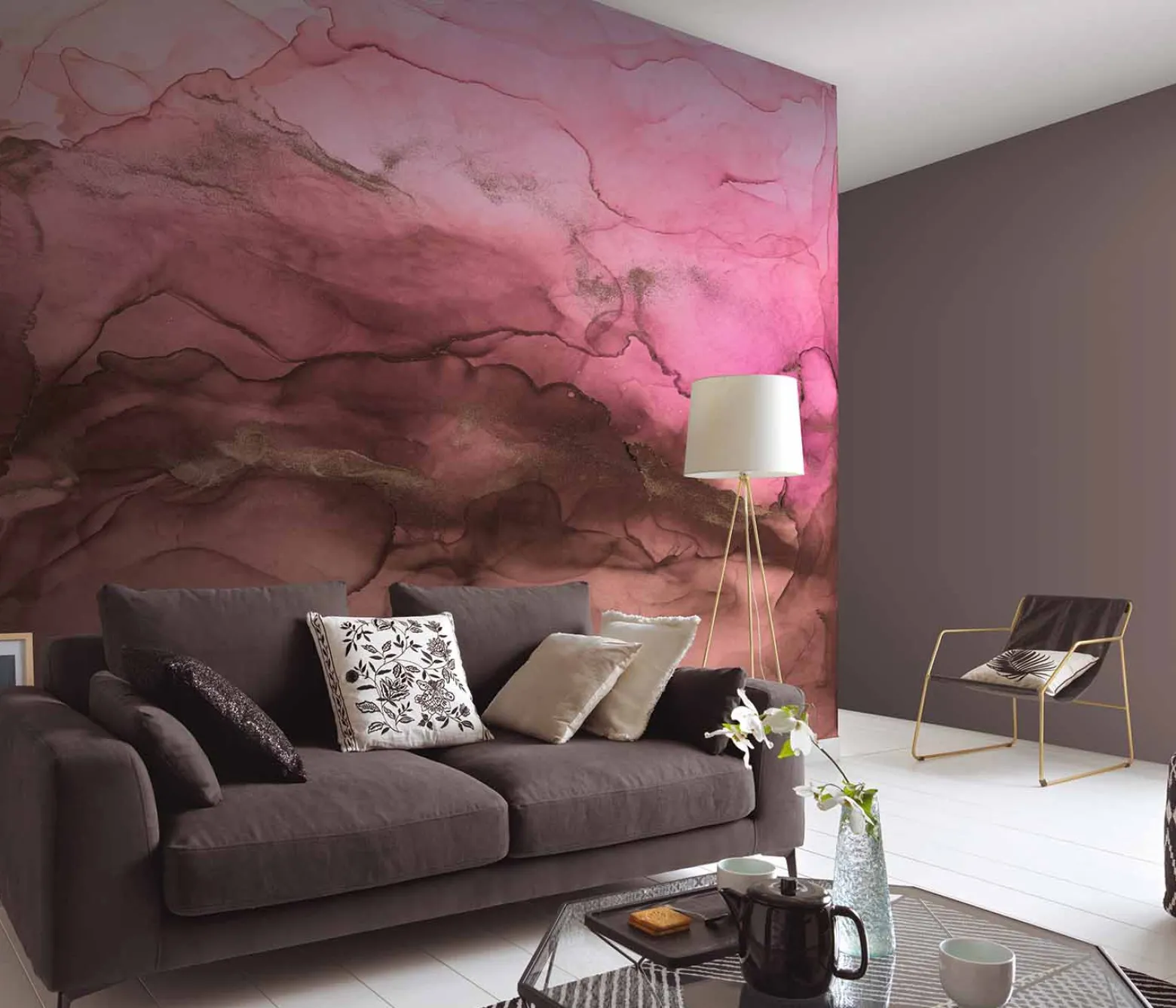 Tapete Abstrakt Aquarell Guido Maria Kretschmer pink