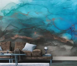 Tapete Abstrakt Aquarell Guido Maria Kretschmer blau