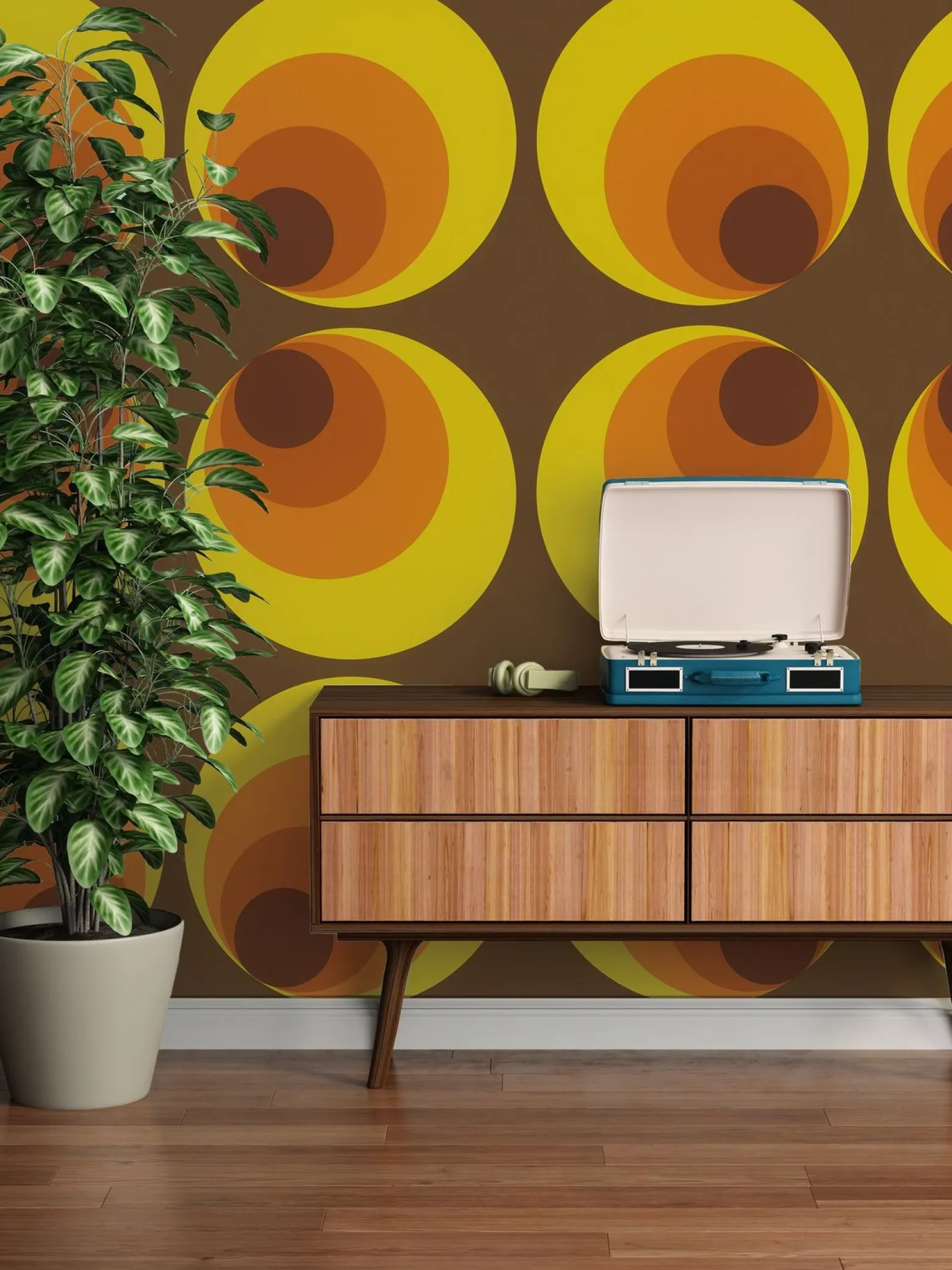 Tapete AS Retro Deluxe Kreise braun rot Orange 7013-12
