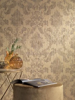 Tapete Barock Klassik Rasch Textil Papiergarn gelb 077864